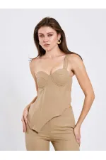071781 Tek Omzu Askılı Asimetrik Bluz