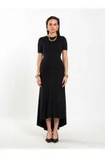 111693 Crew Neck Short Sleeve Basic Dress