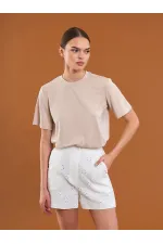 T-shirt oversize à col rond 050733