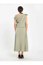 Jupe midi à volants 041162