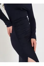 111694 Long-Sleeved Dress with Slit