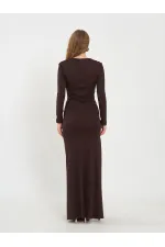 111694 Long-Sleeved Dress with Slit