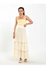 041040 Layered Ruffled Skirt