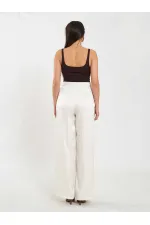 031656 Satin Belted Straight Leg Trousers