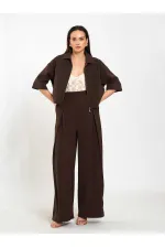 031635 A pileli Bol Paça Pantolon