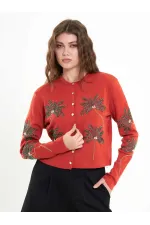 150525 Palm Tree Beaded Cardigan