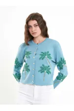 150525 Palm Tree Beaded Cardigan