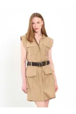 111720 Ayos Linen Mini Dress with Pocket Detail