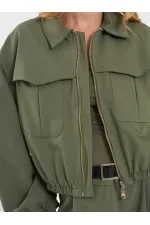 160896 Veste bomber à fermeture éclair frontale