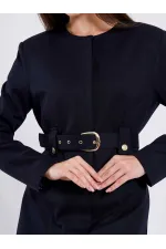 111640 Kendinden Kemerli Mini Elbise