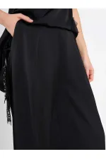 031649 Wide Pleated Satin Trousers