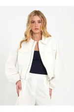 160896 Veste bomber à fermeture éclair frontale