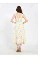 111729 Midi Dress with Ruched Bust and Ruffles 111729 Midi Dress with Ruched Bust and Ruffles