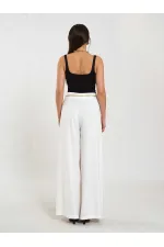 031641 Pervazlı Çift Pile Pantolon