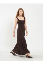 111687 Midi Volanlı Elbise