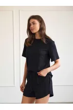 010882 Short mini en maille à taille élastique