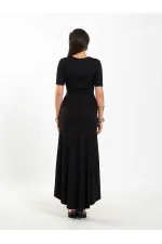 111693 Crew Neck Short Sleeve Basic Dress