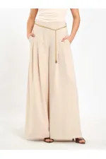 031641 Double Pleated Trousers with Trim