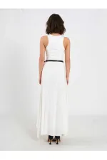 Robe ceinturée ornée 111711