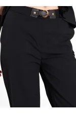 031673 Stella Straight Leg Trousers with Belt Buckle
