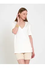 050736 V-Neck Knitted T-Shirt