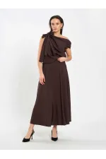 Jupe midi à volants 041162