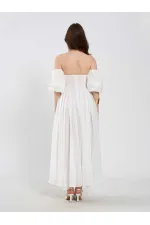Robe en coton à manches ballon 111736 Robe en coton à manches ballon 111736