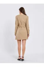 111640 Kendinden Kemerli Mini Elbise