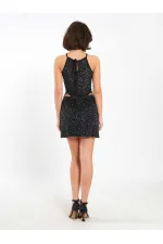 Jupe courte à sequins en forme de cloche (041184)