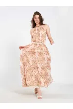 111745 Long Chiffon Dress with Backless Design 111745 Long Chiffon Dress with Backless Design