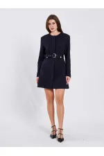 111640 Kendinden Kemerli Mini Elbise