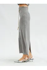 041101 Yırtmaçlı Düz Kesim Etek