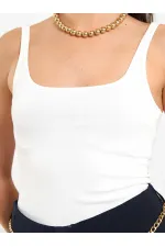 060332 U-Neck Slim Collar Tank Top