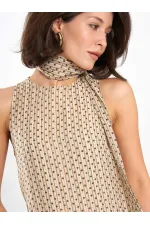 111709 Long Polka Dot Shawl Dress