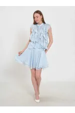 041182 Beli Nervürlü Mini Etek 041182 Beli Nervürlü Mini Etek