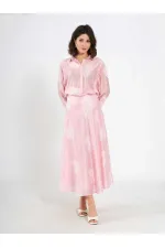 041192 Volanlı Midi Etek