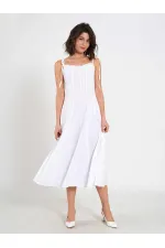 111554 Ruffled Voile Midi Dress