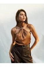 071773 Buckled Satin Blouse