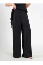 031649 Wide Pleated Satin Trousers