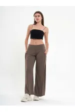 031595 Wide Leg Trousers with Side Pleats