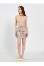 071914 Lace Back Cross Strap Bodysuit