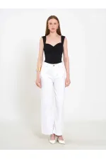 031668 Wide Leg Denim Trousers