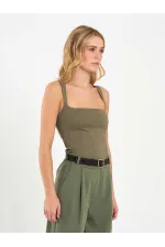 071857 Square Neck Strappy Blouse