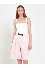 010880 Stella Bermuda Shorts with Buckle