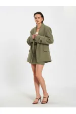 131046 Veste oversize à manches plissées