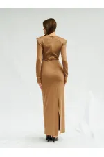 111632 Front V-Neck Padded Dress