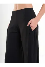 031595 Wide Leg Trousers with Side Pleats