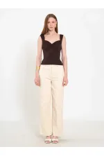 071926 Draped Front Knitted Blouse