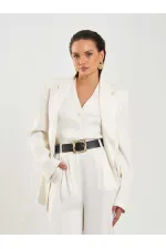 131055 Tek Düğme Oversize Ceket