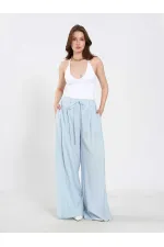 031678 Beli Lastik Detaylı Belden Bağlamalı Pantolon 031678 Beli Lastik Detaylı Belden Bağlamalı Pantolon